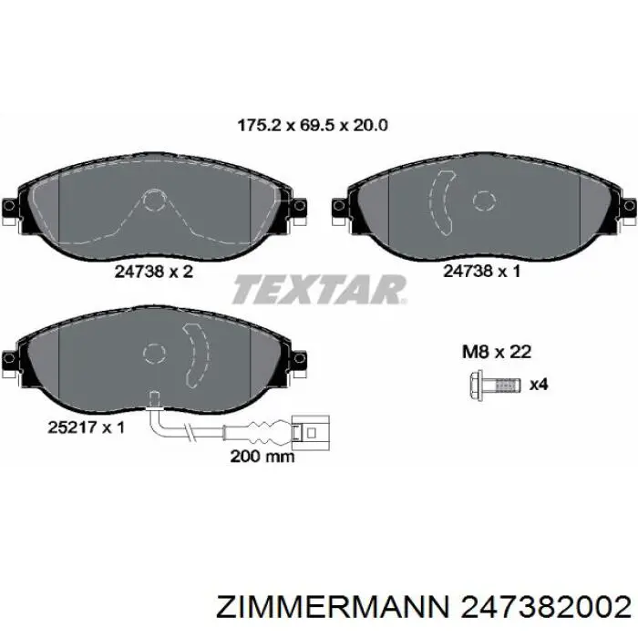 Pastillas freno delanteras Zimmermann 247382002 precio, desde 36,78 EUR