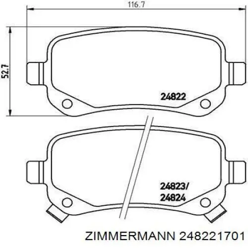 248221701 Zimmermann pastillas de freno traseras