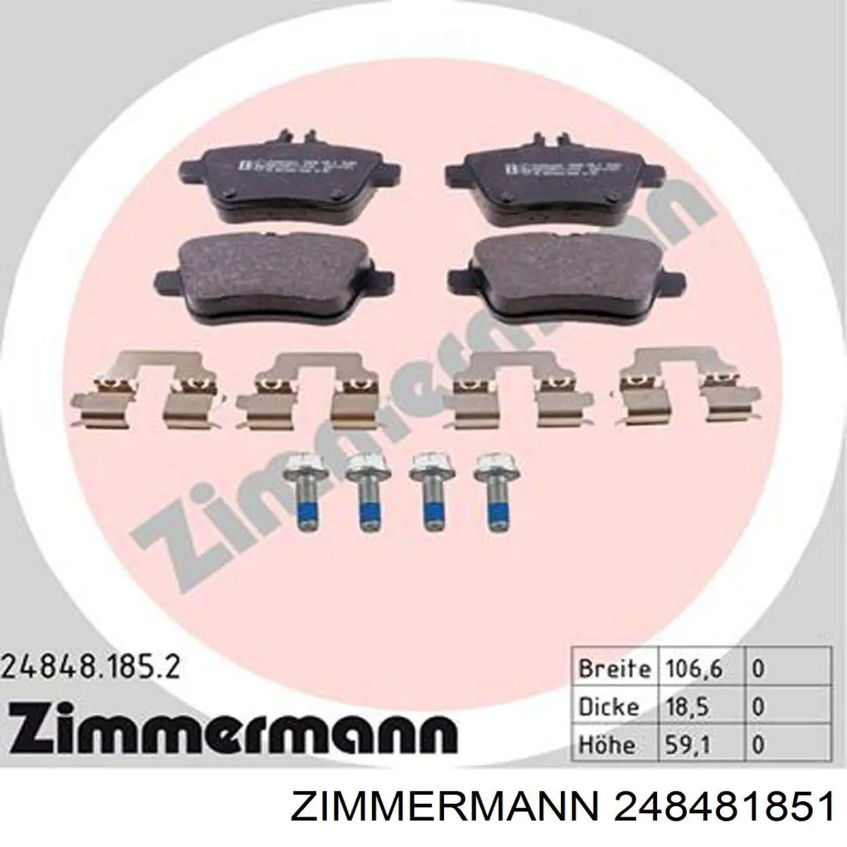 24848.185.1 Zimmermann pastillas de freno traseras