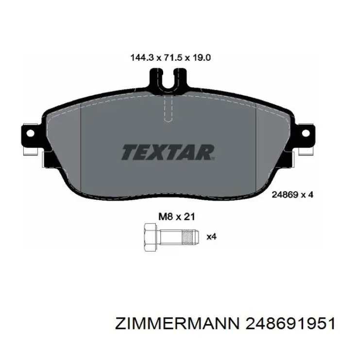 24869.195.1 Zimmermann pastillas de freno delanteras