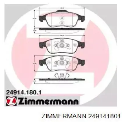 Pastillas de freno 249141801 Zimmermann