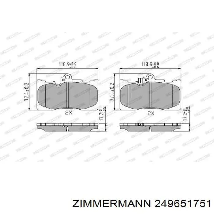 Pastillas de freno 249651751 Zimmermann