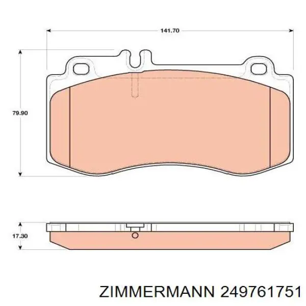 249761751 Zimmermann pastillas de freno delanteras