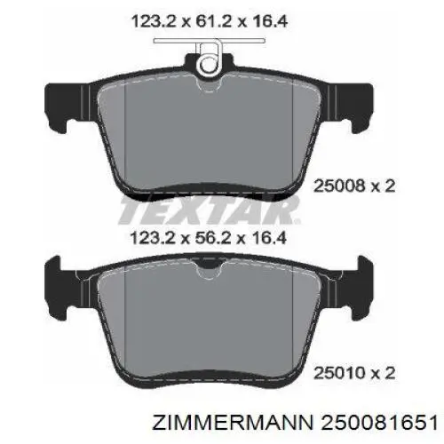 Pastillas traseras de freno Zimmermann 250081651 precio, desde 24,84 EUR