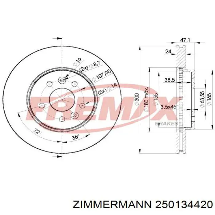 Freno de disco delantero Jaguar X-type CF1