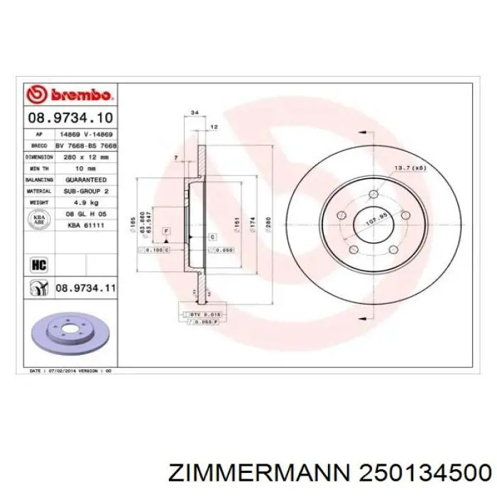 Disco de freno trasero Jaguar X-type CF1