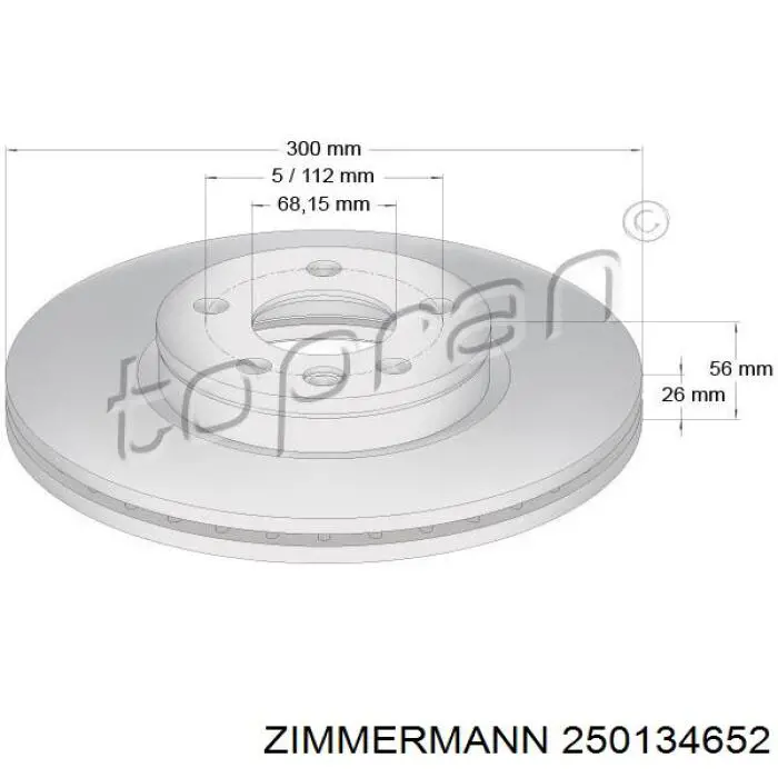 250134652 Zimmermann disco de freno delantero