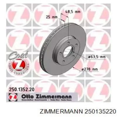 Disco de freno 250135220 Zimmermann