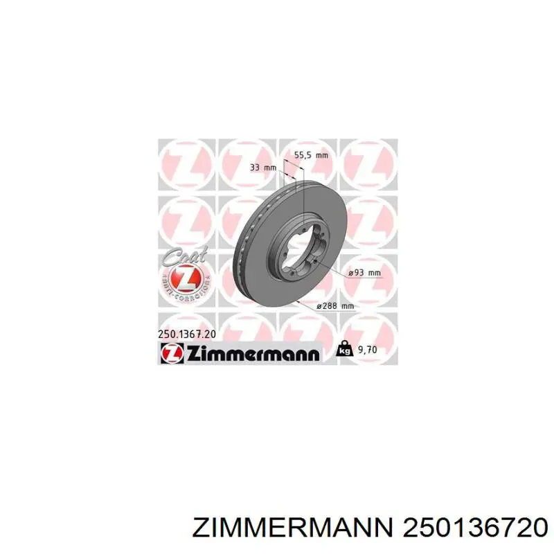 250136720 Zimmermann freno de disco delantero