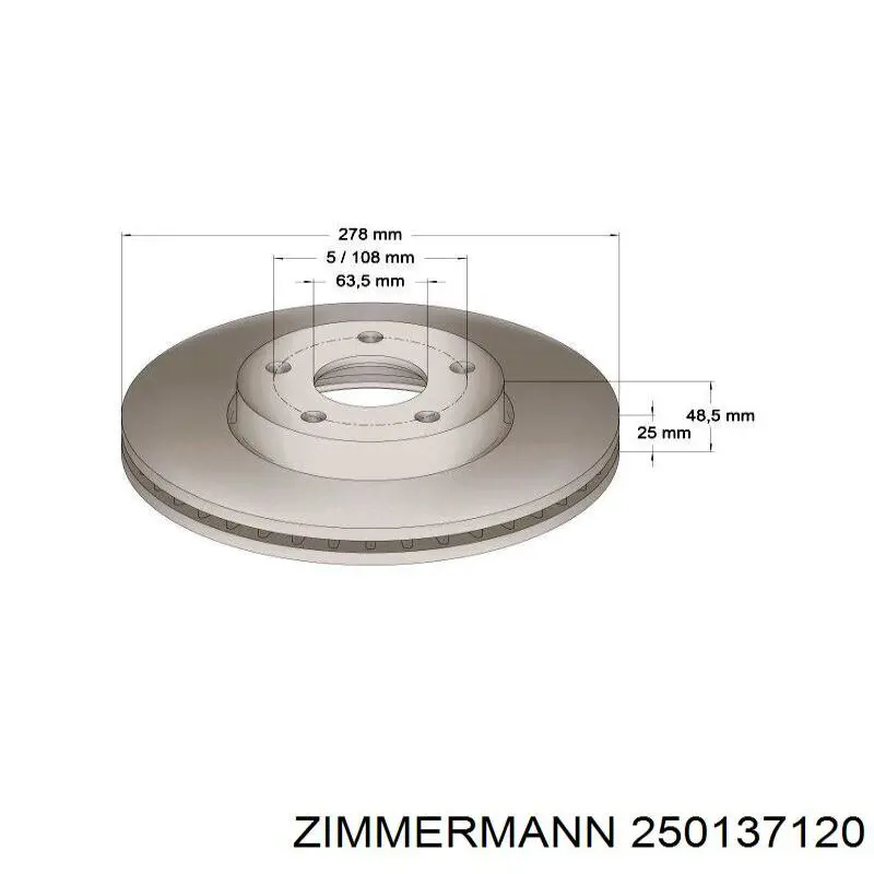 Disco de freno delantero Zimmermann 250137120