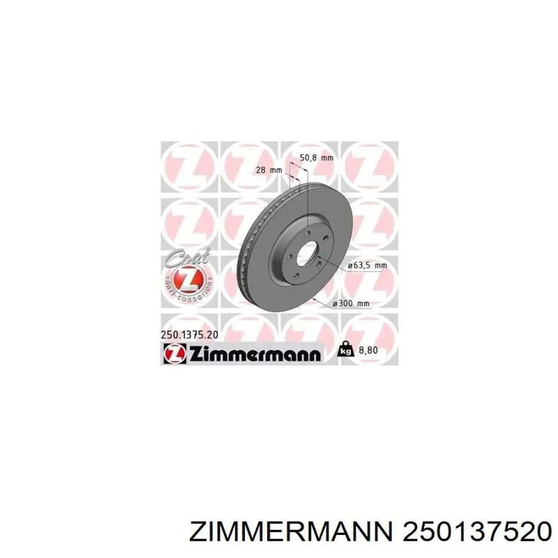 250.1375.20 Zimmermann freno de disco delantero