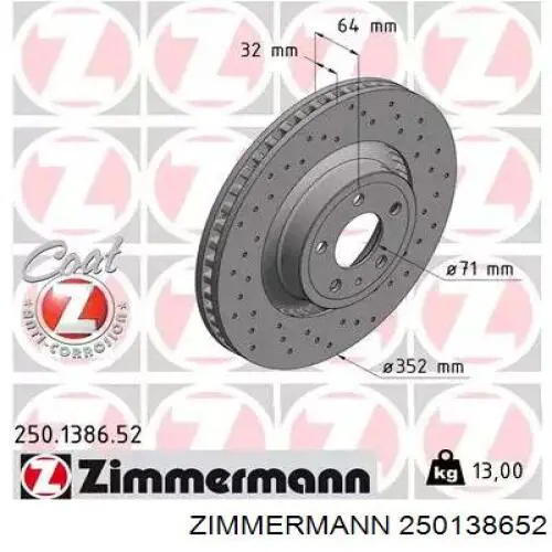 Frenos delanteros Zimmermann 250138652 precio, desde 108,25 EUR