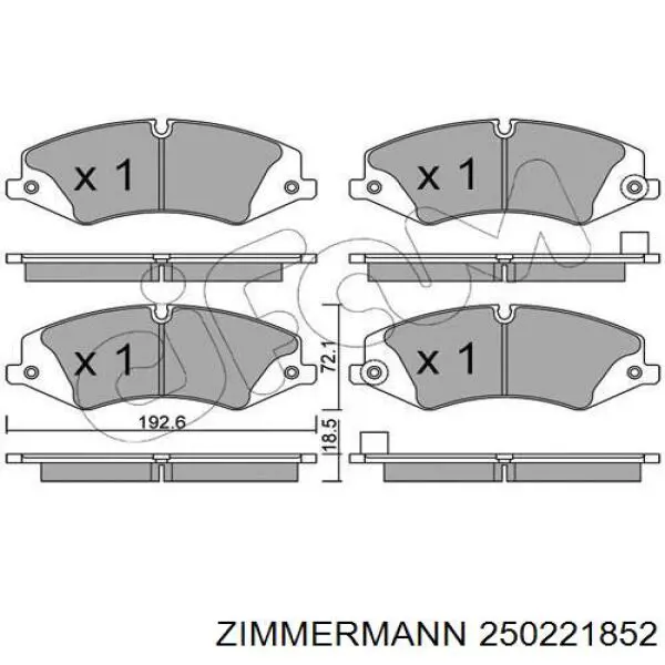 250221852 Zimmermann pastillas de freno delanteras