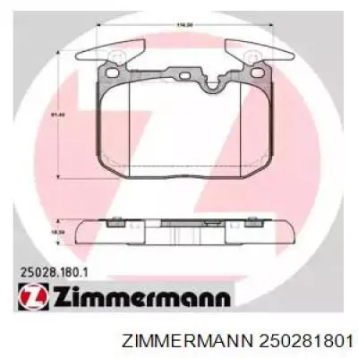 Pastillas de freno delanteras Zimmermann 250281801