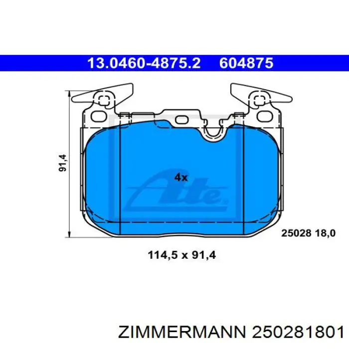 250281801 Zimmermann pastillas de freno delanteras