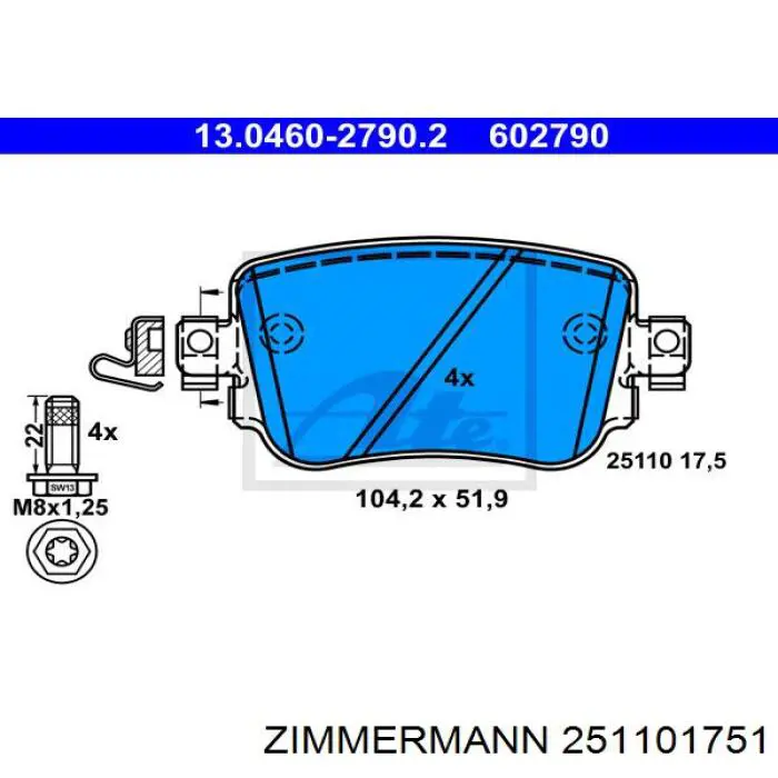Pastillas traseras de freno Zimmermann 251101751 precio, desde 28,63 EUR