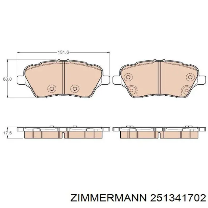 251341702 Zimmermann pastillas de freno delanteras