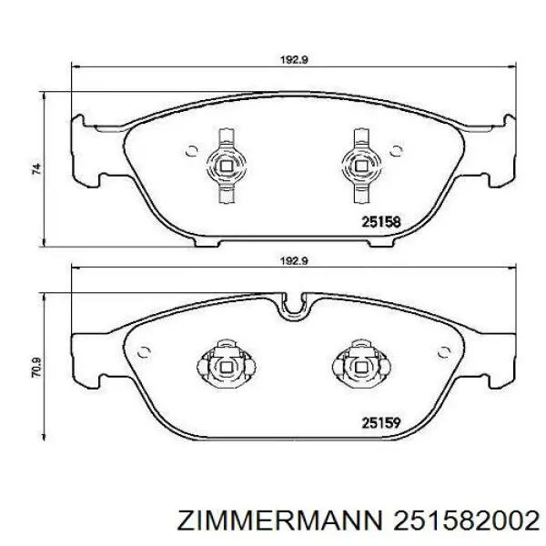 Pastillas freno delanteras Zimmermann 251582002 precio, desde 56,59 EUR