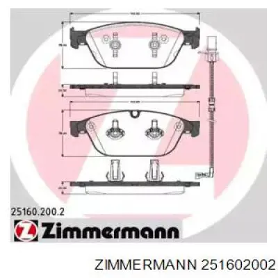 Pastillas de freno 251602002 Zimmermann