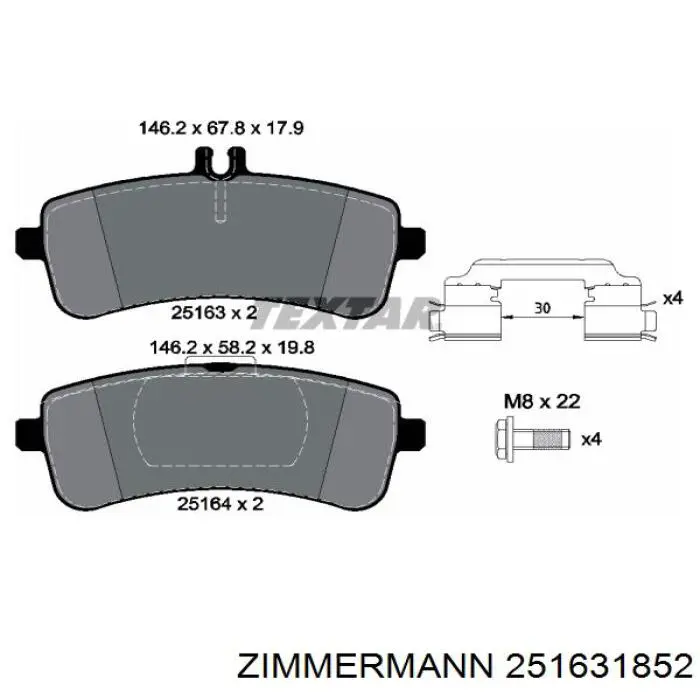 25163.185.2 Zimmermann pastillas de freno traseras