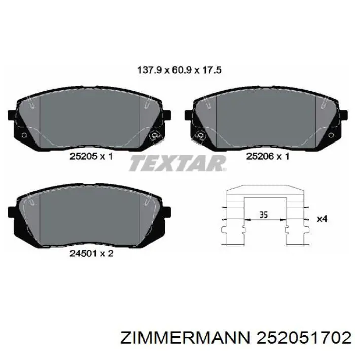 252051702 Zimmermann Pastillas delanteras