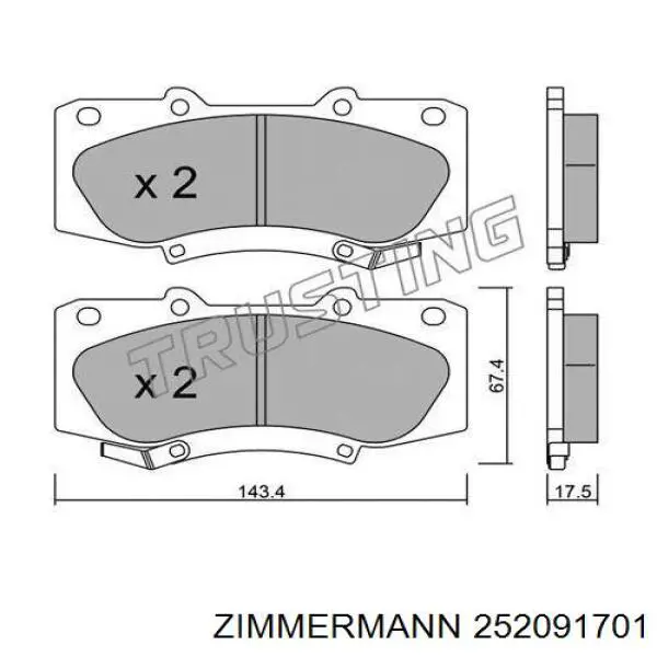 Pastillas freno delanteras Zimmermann 252091701 precio, desde 31,37 EUR