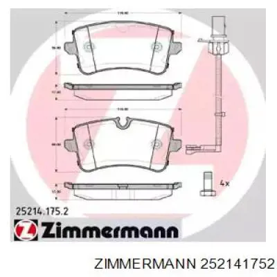 Pastillas traseras Zimmermann 252141752