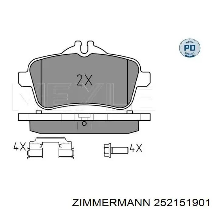 Comprar 252151901 Zimmermann Pastillas de freno traseras