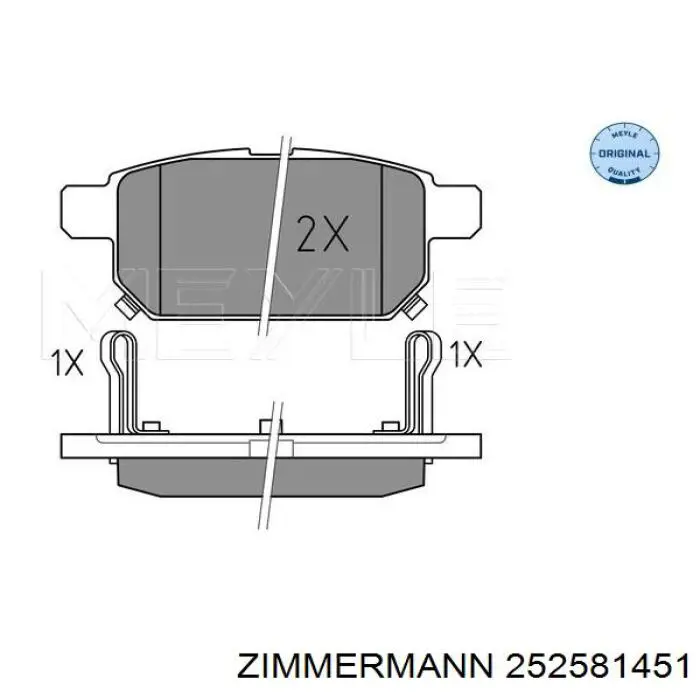 Pastillas de freno traseras 252581451 Zimmermann