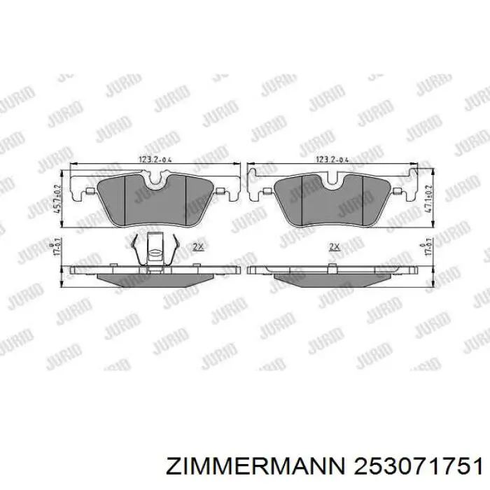 Pastillas traseras de freno Zimmermann 253071751 precio, desde 25,03 EUR