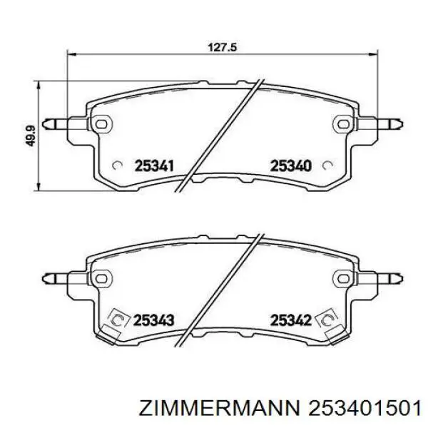 25340.150.1 Zimmermann pastillas de freno traseras