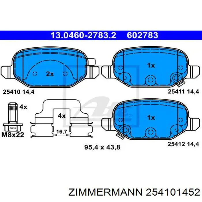 254101452 Zimmermann pastillas de freno traseras