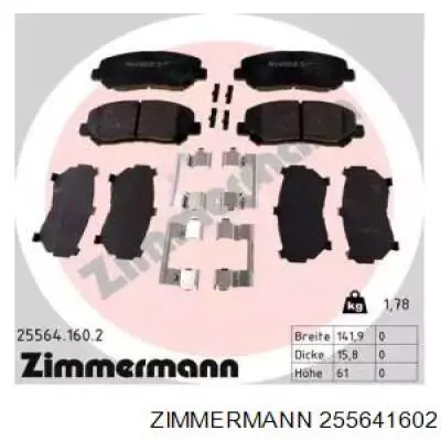 Pastillas de freno delanteras Zimmermann 255641602