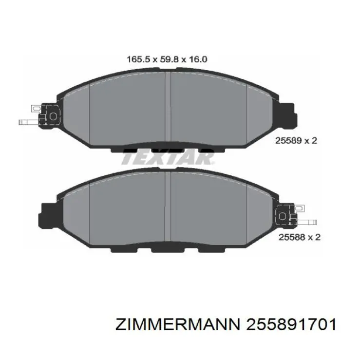 Comprar 255891701 Zimmermann Pastillas delanteras de freno