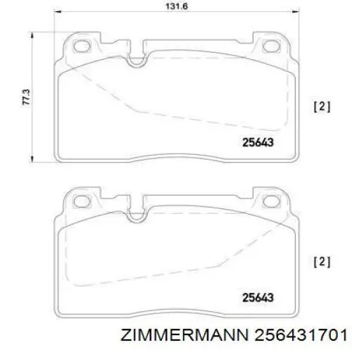 Pastillas de freno delanteras Zimmermann 256431701