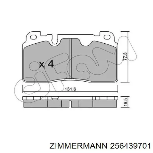 Pastillas freno delanteras Zimmermann 256439701 precio, desde 37,27 EUR