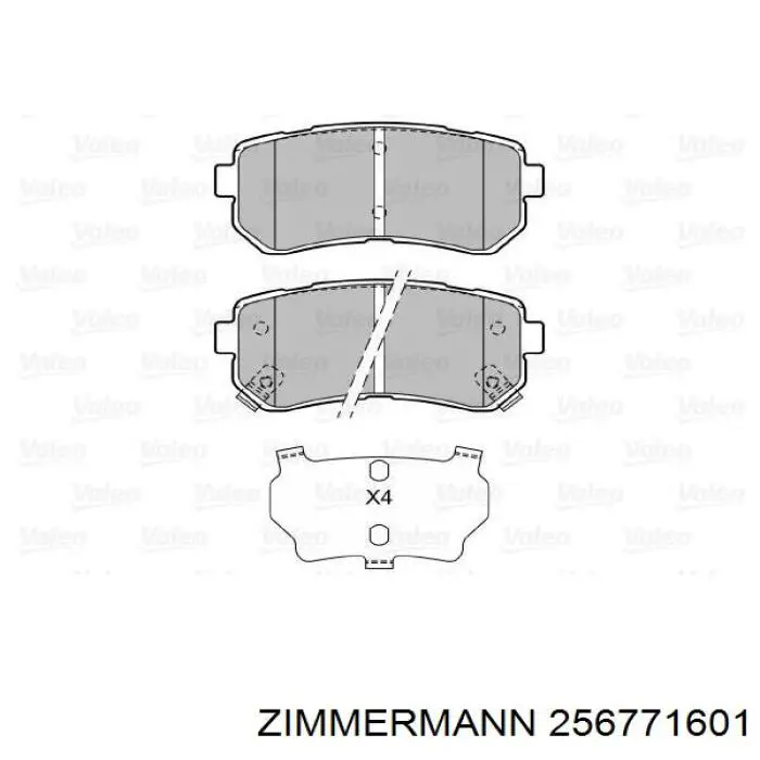 256771601 Zimmermann pastillas de freno traseras