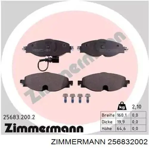 Pastillas freno delanteras Zimmermann 256832002 precio, desde 36,99 EUR