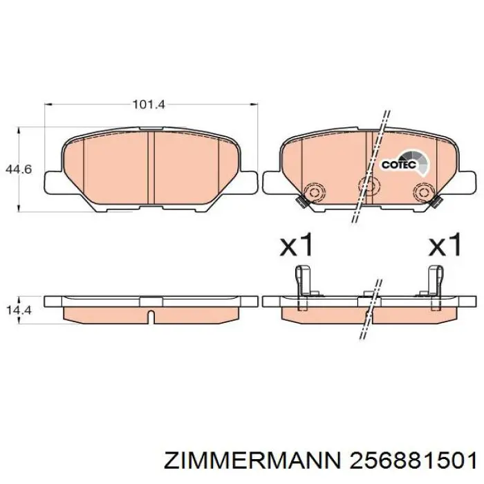 Pastillas traseras de freno Zimmermann 256881501 precio, desde 20,63 EUR
