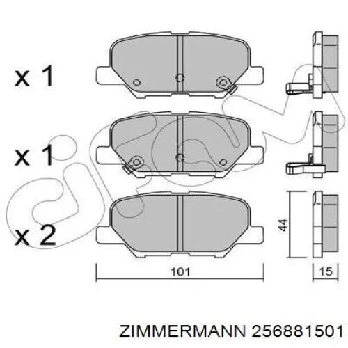 256881501 Zimmermann Pastillas freno traseras