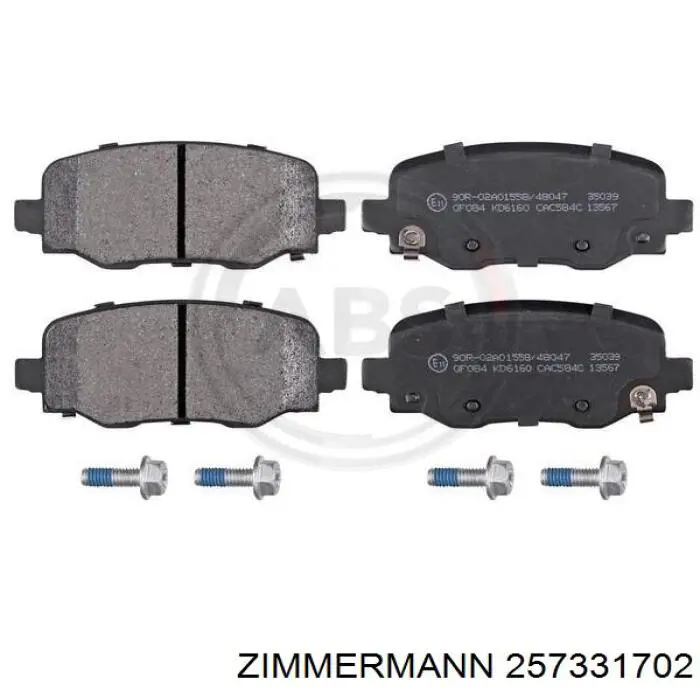 Pastillas de freno traseras 257331702 Zimmermann