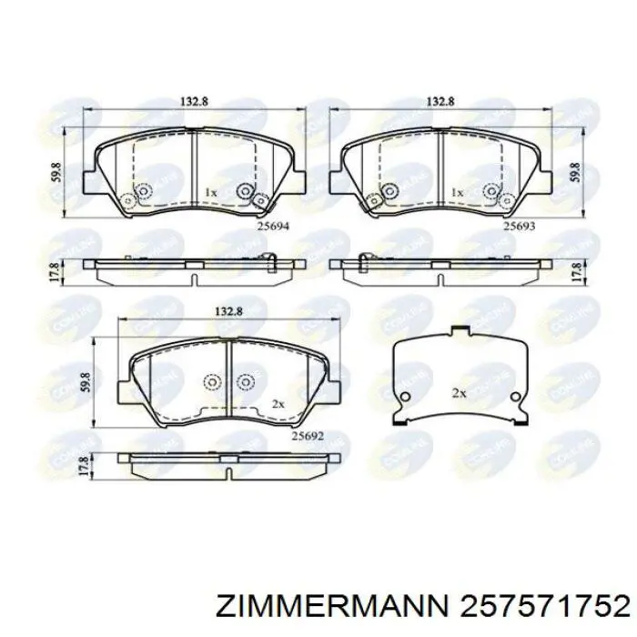 Pastillas freno delanteras Zimmermann 257571752 precio, desde 30,52 EUR