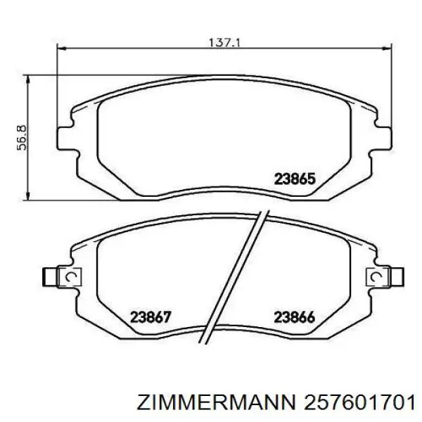 Comprar 257601701 Zimmermann Pastillas delanteras de freno