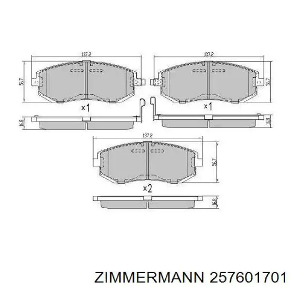 25760.170.1 Zimmermann pastillas de freno delanteras