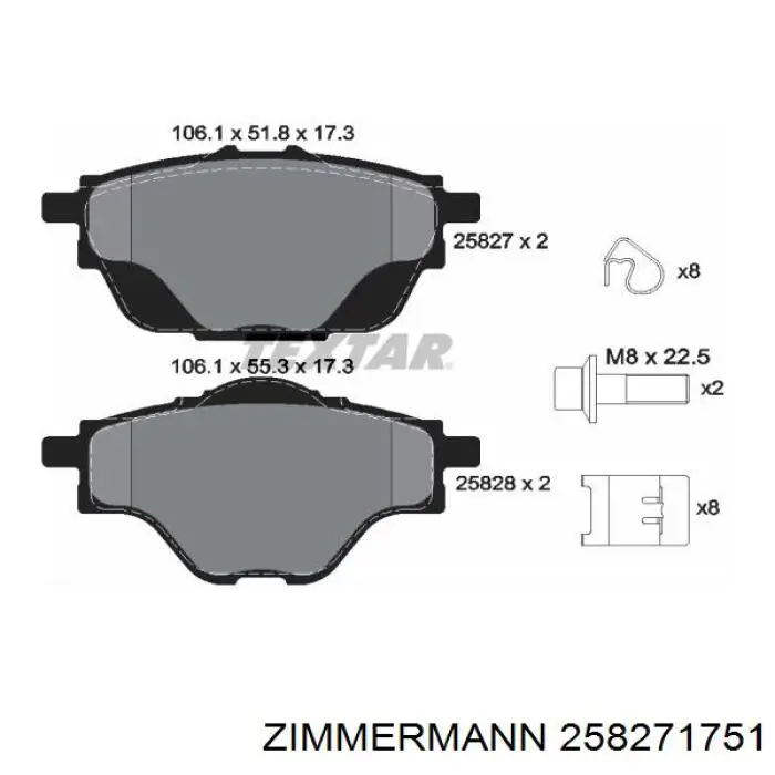 25827.175.1 Zimmermann pastillas de freno traseras