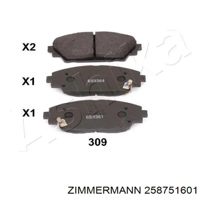 Comprar 258751601 Zimmermann Pastillas delanteras de freno