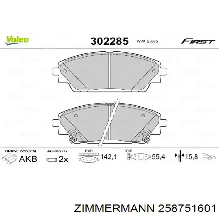 Pastillas freno delanteras Zimmermann 258751601 precio, desde 27,59 EUR