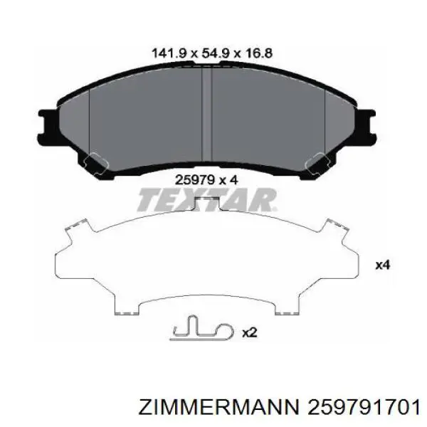 25979.170.1 Zimmermann pastillas de freno delanteras