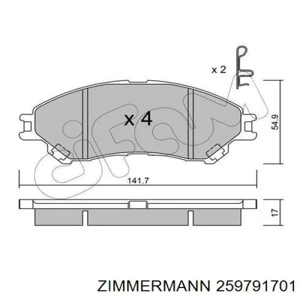 Comprar 259791701 Zimmermann Pastillas delanteras de freno