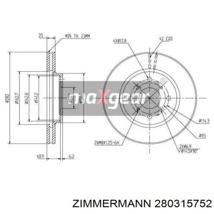 280.3157.52 Zimmermann freno de disco delantero